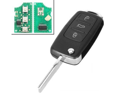 Ключ зажигания, чип ID48 1J0959753DA, 3 кнопки, для Volkswagen, Seat, Skoda