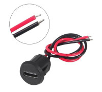 Разъем гнездо питания Type-C, 5шт, с проводом 2pin 24AWG 10см