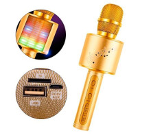 Микрофон караоке беспроводной с колонкой Bluetooth USB YS-66, цветомузыка
