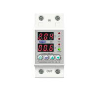 Реле контролю напруги та струму з РК, 220 В, 63 А, 2DIN, TOMZN TOVPD1-60-EC