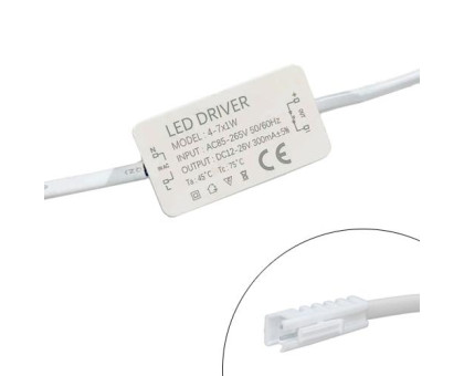 Блок живлення LED драйвер трансформатор 4-7x1Вт 0.3А, AC85-265В DC12-26В, 2pin