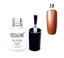 Гель-лак для ногтей маникюра 7мл Rosalind, шиммер, 18 темное золото