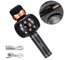 Микрофон караоке беспроводной с колонкой Bluetooth USB FM WS-2911, ТЕМБР