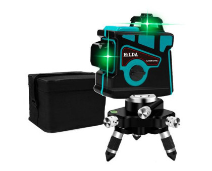 Професійний лазерний рівень нівелір 12 ліній 3х360град АКБ Hilda 3D