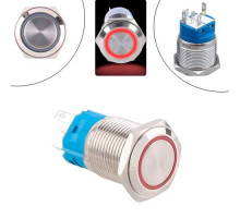 Кнопка 16мм поворотна, 12-24В, червоний LED, 5pin, 16K-P11D