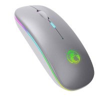 Бездротова мишка, 2.4ГГц і Bluetooth, АКБ підсвітка, iMice E-1300, сіра