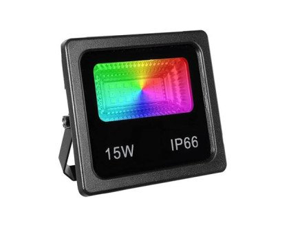 Прожектор светодиодный RGB LED уличный, 15Вт 1200лм 220В
