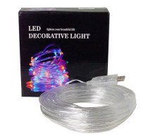 Гірлянда світлодіодна новорічна кольорова USB стрічка 100 LED 10м, дюралайт