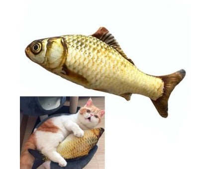 Мягкая игрушка рыба Карп 40см для кошек кота с кошачьей мятой