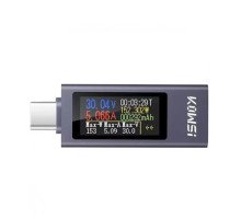 USB тестер струму напруги потужності енергії 4-30В 0-12А, Type-C, KWS-2302C