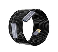 USB 3.0 подовжувач активний репітер, кабель AM – AF з Type-C, 10м, Premium