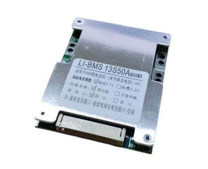 BMS контроллер 13S 50А плата заряда защиты 13х Li-ion 48В с балансиром