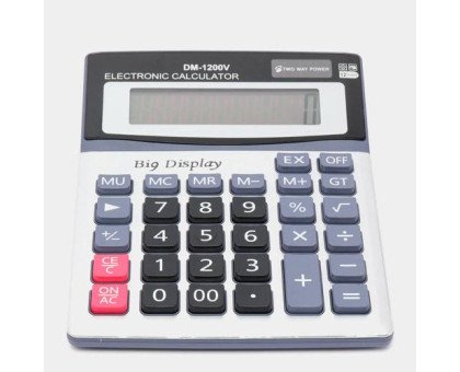 Калькулятор настільний бухгалтерський 19x14.5см 12-розрядний DM-1200V
