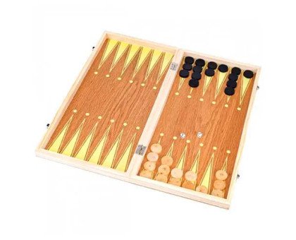 Настольная игра 3в1 шахматы, шашки, нарды, 34x34см, дерево