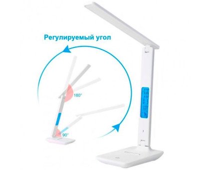 Лампа настольная LED с беспроводной зарядкой 10Вт и ЖК, TX26C0, белая