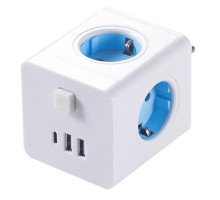 Розгалужувач мережевий куб Power Cube 4 розетки 3 USB 250В 16А до 4кВт