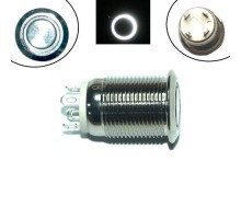 Кнопка 12мм поворотна, 12-24В, білий LED, 4pin, 12A-D