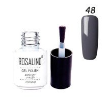 Гель-лак для ногтей маникюра 7мл Rosalind, шеллак, 48 темно-серый