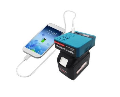 Інвертор 220В 120Вт для акумуляторів Makita 18-21В DC, з USB і дисплеєм