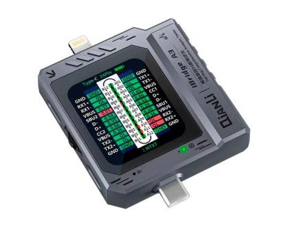 USB тестер диагностики разъемов питания Type-C и Lightning, QianLi iBridge A3