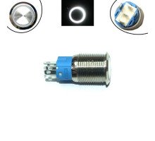 Кнопка 16мм фіксуюча, 12-24В, білий LED, 5pin, 16A-DZ