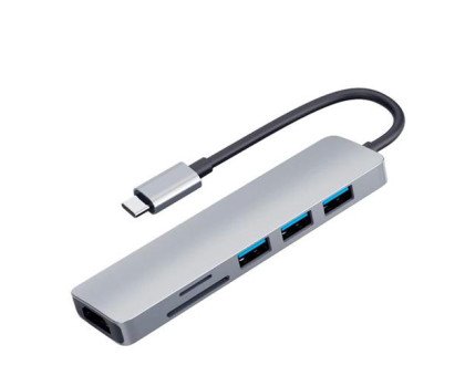 USB 3.1 Type-C хаб розгалужувач на 2x USB 3.0, HDMI, кардрідер, PD, метал
