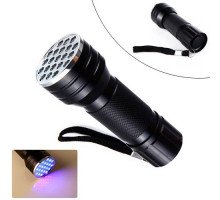 Фонарь ультрафиолетовый мини УФ фонарик 21LED, 395-410 нм