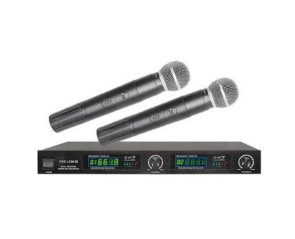 Радіосистема Shure UHF-LX88-III, 2 бездротових мікрофона та база, в кейсі