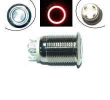 Кнопка 12мм поворотна, 12-24В, червоний LED, 4pin, 12A-D