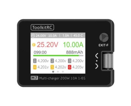 Зарядний пристрій для акумуляторів ToolkitRC M7 200 Вт 10 А 1-6S