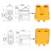 Разъем питания силовой Amass XT30U XT30 30А 2pin пара папа-мама для RC