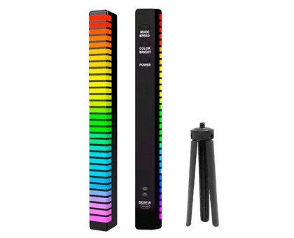 Светильник музыкальный эквалайзер 32 LED 3D с Bluetooth АКБ тренога, D-10-RGB