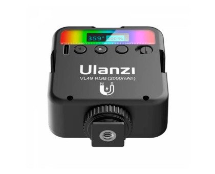 Накамерне LED-освітлення RGB, 1/4 магніт, 2000мАг, фотосвітло ULANZI VL49