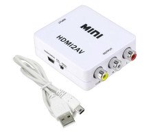 Конвертер HDMI - AV, RCA, відео, аудіо, білий