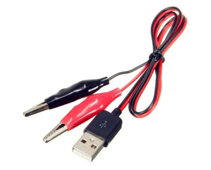 Кабель перехідник USB Type-A на зажими крокодили, 60см