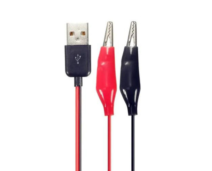 Кабель перехідник USB Type-A на зажими крокодили, 60см
