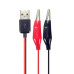 Кабель перехідник USB Type-A на зажими крокодили, 60см