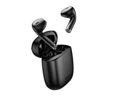Наушники беспроводные, гарнитура с кейсом Baseus Encok W04 Bluetooth, Черные
