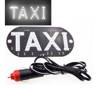 Автомобільне LED табло табличка Таксі TAXI 12В, біле в прикурювач