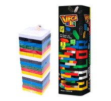 Настільна гра Дженга Вежа Jenga Vega Color Джанга GVC-01U, 54 бруска