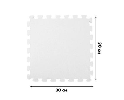 Килимок пазл плюшевий підлоговий 30x30см м’який, 10шт, EVA, білий