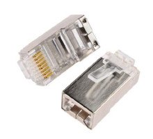 100x Коннектор RJ45 8P8C Cat5e Cat6 экранированный