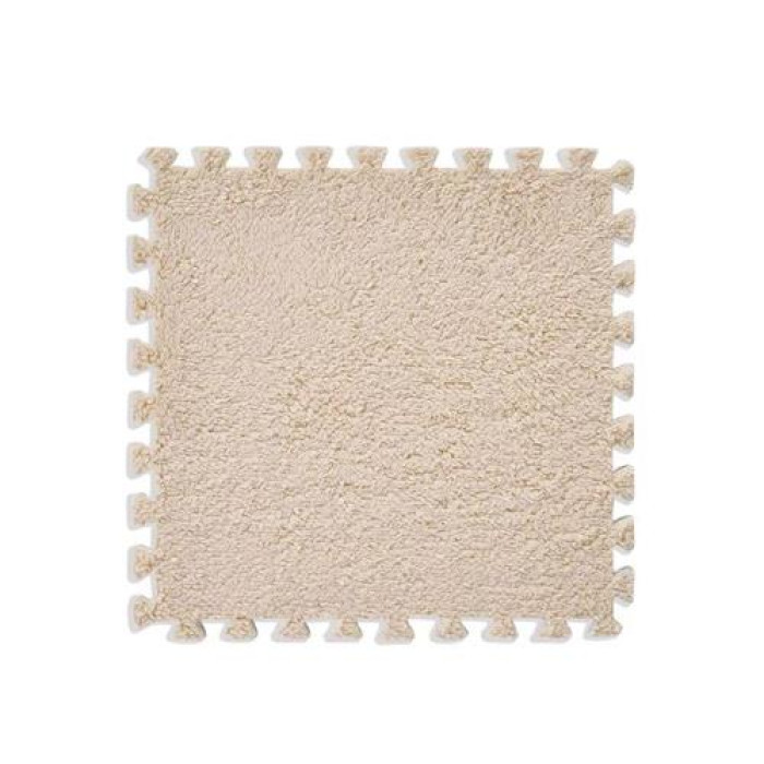 Килимок пазл плюшевий підлоговий 30x30см м’який, 10шт, EVA, бежевий