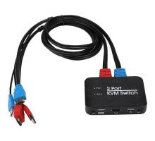 KVM-свіч 2-портовий, перемикач USB, 2xHDMI, 4K 60Гц
