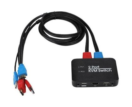 KVM-свіч 2-портовий, перемикач USB, 2xHDMI, 4K 60Гц