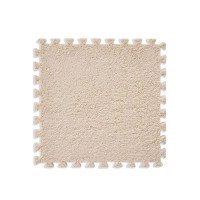 Килимок пазл плюшевий підлоговий 30x30см м’який, 10шт, EVA, бежевий