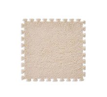Килимок пазл плюшевий підлоговий 30x30см м’який, 10шт, EVA, бежевий