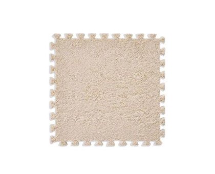 Коврик пазл плюшевый напольный 30x30см мягкий, 10шт, EVA, бежевый