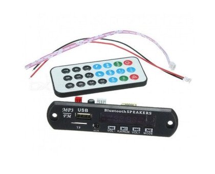 Встраиваемый MP3 плеер, Bluetooth FM USB microSD, 12В для авто