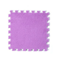 Килимок пазл плюшевий підлоговий 30x30см м’який, 10шт, EVA, фіолетовий